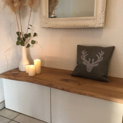 Kundenprojekt: Verleimte Eichenplatte (Wildeiche) als Sitzfläche!